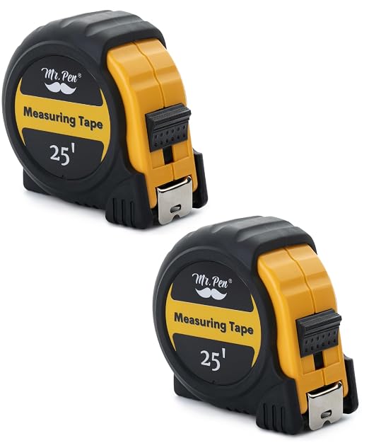 Mr. Pen- Retractable Tape Measure 25 ft, 2 Pack, Easy Read | Steel Retractable by MrPen