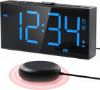 Vibrating Alarm Clock for Heavy Sleepers – Loud Bed Shaker, Dual Alarms by PPLEE