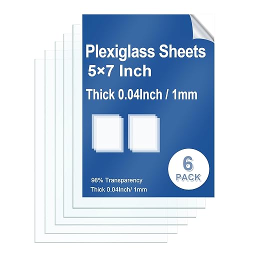 6 Pack Clear Plexiglass Sheets 5×7×0.04In Thin PET Plexi Glass Sheets by Polvtor