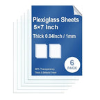 6 Pack Clear Plexiglass Sheets 5×7×0.04In Thin PET Plexi Glass Sheets by Polvtor