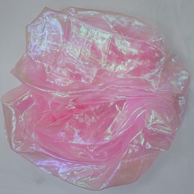 Light Pink Iridescent Organza Fabric - Image 6