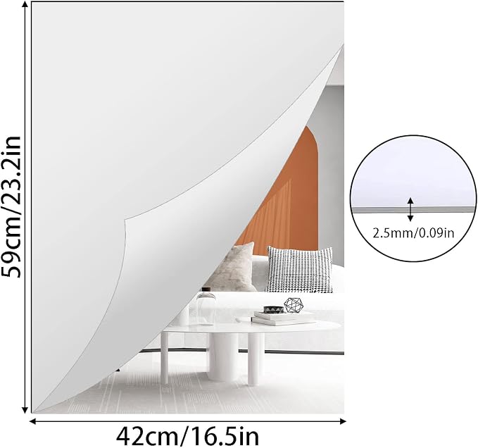 A2 Acrylic Mirror Sheet for Wall, 16.5 x 23.2 x 1Pcs | Large Rectangular Mirror - Image 2