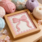 INFUNLY Pink Bow Punch Needle Embroidery Kit 9.4" DIY Punch Embroidery Kit - Image 4