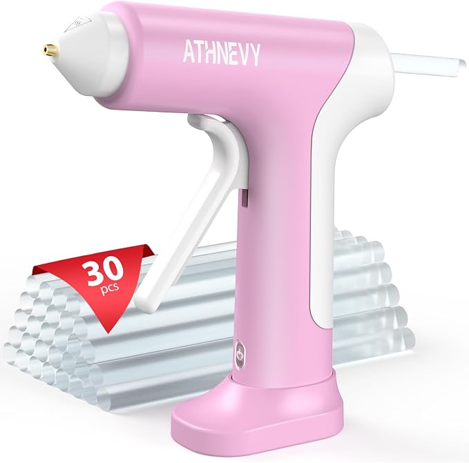 Cordless Hot Glue Gun, 4V 10s Fast Preheat, 2000mAh Battery by ATHNEVY