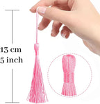 100 Pcs Pink Mini Tassels 13cm/5 Inch - Image 2
