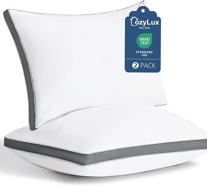 CozyLux Pillows Standard Size Set of 2, Soft Supportive Down Alternative Bed by CozyLux