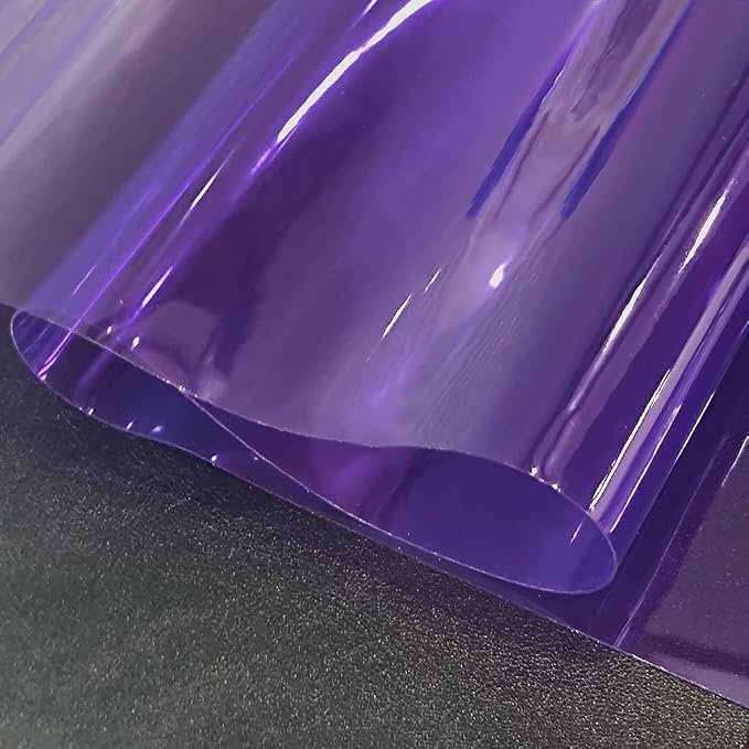 30x135cm Transparent PVC Vinyl, 0.4mm Neon Solid Color Waterproof Fabric Super - Image 3