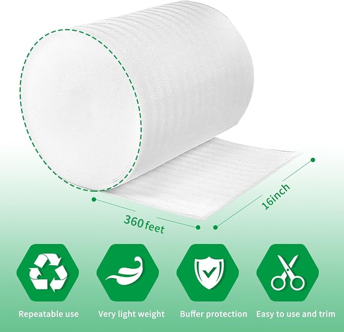 Moving Supplies, Foam Wrap Roll 16" Wide x 360' Length | - Image 2