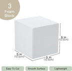 Crafare 3 Pack Craft Foam Blocks 5x5x5 Inch Polystyrene Square Foam Cubes - Image 3