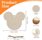 Mouse Head 30Pcs Unfinished Wooden Gift Ornaments DIY Craft Birthday - Image 2