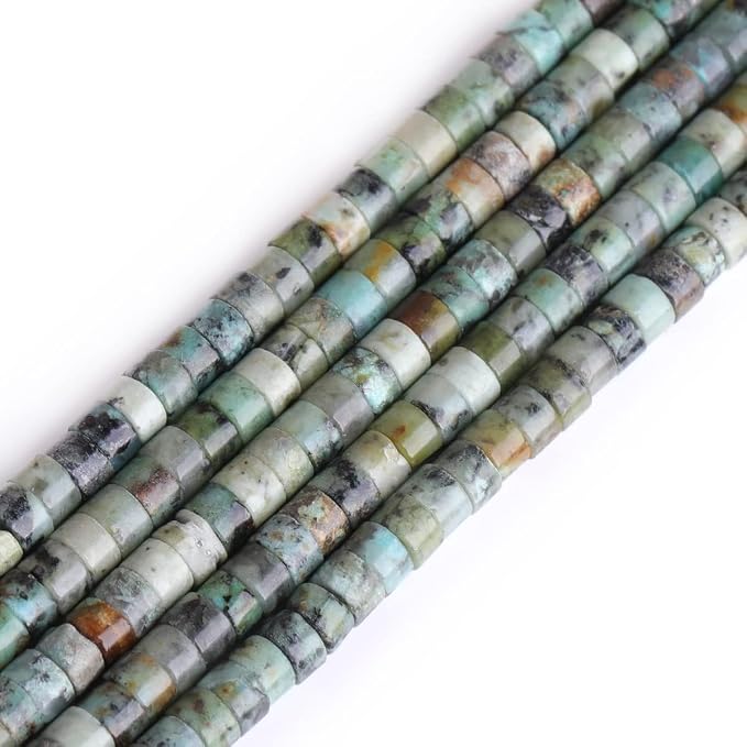 155pcs 3x2mm Genuine African Turquoise Heishi Disc Rondelle Spacer Stone Semi by LIFAVOVY
