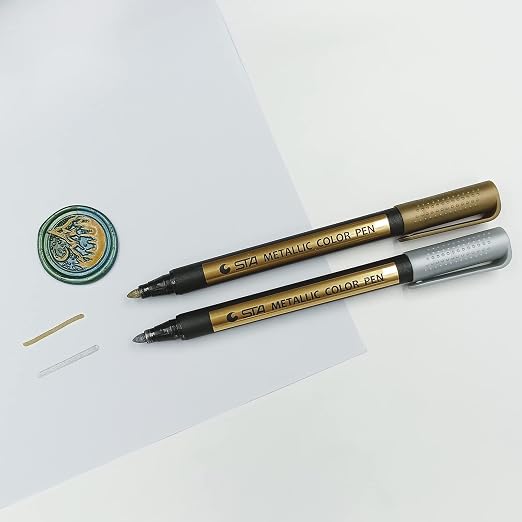 Wax Seal Pen Kit，Wax Seal Pen for Decorating Wax Seal Bead Sticks, Metallic - Image 6