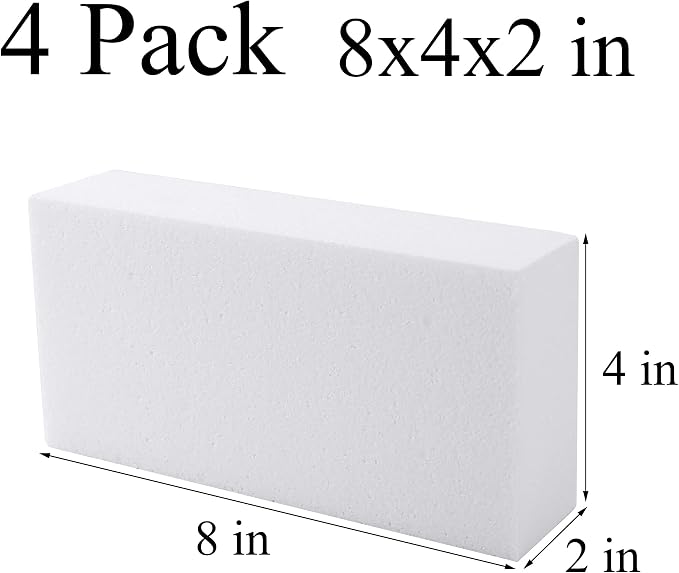 AMZQNART 4pcs 8x4x2in Craft Foam Blocks White - Image 2