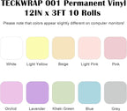 TECKWRAP 001 Matte Pastel Permanent Vinyl, 10 Boho Vinyl Adhesive Indoor & - Image 2