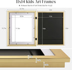 Kids Art Frames, 11x14 Front Opening Kids Artwork Frames Changeable, Holds 50 - Image 3