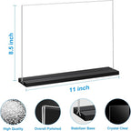 EHWINE 12 Pack Acrylic Sign Holder 8.5 x 11 Horizontal, Double-Sided Stand up - Image 2