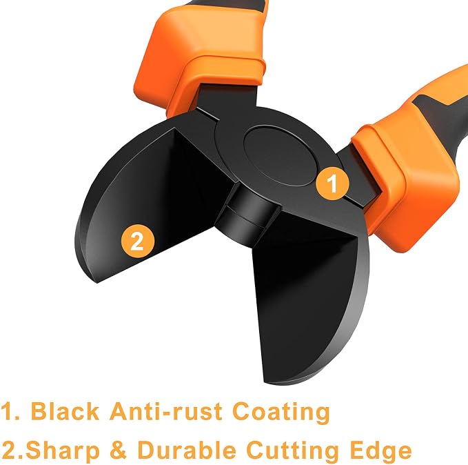 BOENFU Wire Cutters Heavy Duty Side Cutters 7.5 Inches CRV Steel, Comfort Grip - Image 3