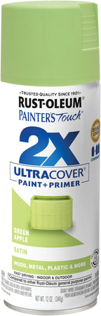 Rust-Oleum Painter's Touch 2X Ultra Cover Spray Paint, Satin Green Apple | by Rust-Oleum