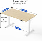 Agilestic Electric Standing Desk, 48 x 24 Inches Height Adjustable Desk - Image 3