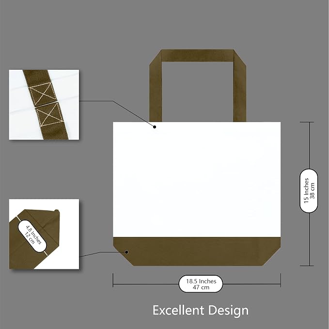 TOPDesign 1-Pack Super Strong Large 12oz Cotton Canvas Tote Bag, Reusable - Image 5