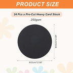 MECCANIXITY 24 Pcs Circle Card Stock, 13 Inch Round Cutouts Paper Thick - Image 2