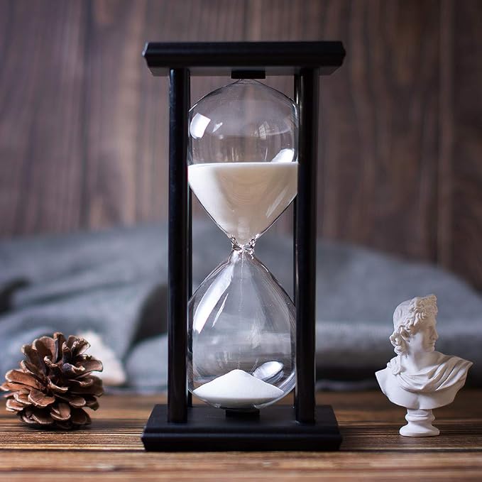 BELLAWARE Hourglass Timer with White Sand, 30 Minute Wooden Sand Timer | - Image 2