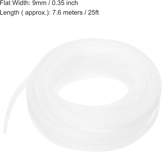 uxcell PET Expandable Sleeving 25ft 1/4" Clear Cable Management Sleeve Cord - Image 3
