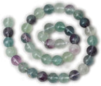 35PCS 10mm Natural Colorful Fluorite Gemstone Round Loose Beads - Image 2