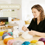 3.4oz Felting Wool Coconut Milk, Needle Felting Wool, Wool Roving - Image 3