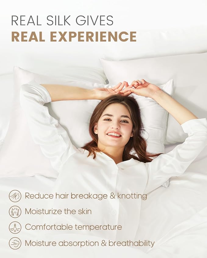 THXSILK 100% Pure Mulberry Silk Pillowcase - Image 3