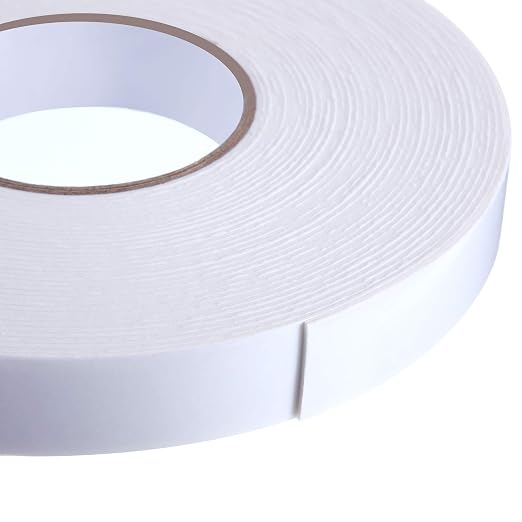 Tatuo 2 Rolls Double Sided Foam Tape 1 Inch by 50 Feet White PE Foam Tape - Image 5