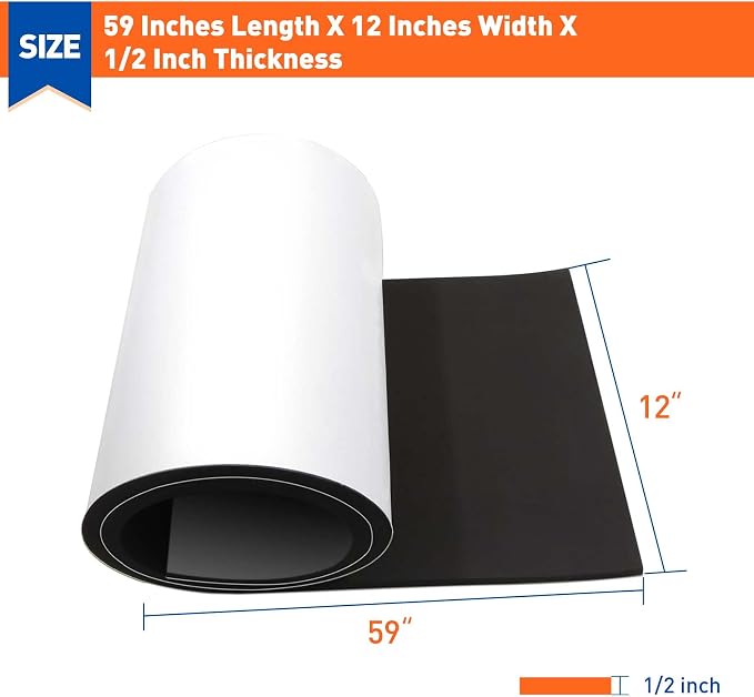MAGZO Adhesive Sponge Neoprene Foam Padding, 1/2" Thick x 12" x 59", - Image 2