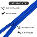 7" #3 Nylon Coil Zipper Non-Separating Closed End - Image 5