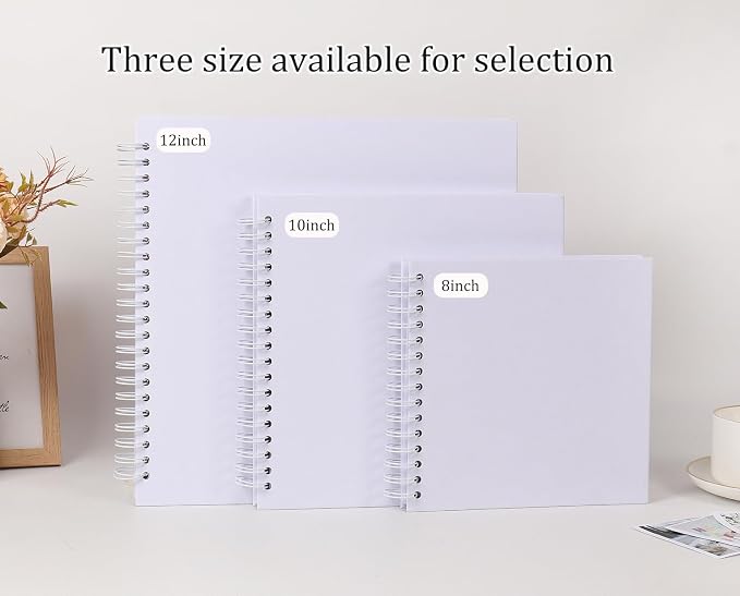 RECUTMS 10x10 Scrapbook 60 Pages Kraft Paper DIY Wedding Photo Album White | - Image 6