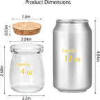 3.4 oz Small Glass Jar with Cork Lids, Pudding Yogurt Jar - Image 2