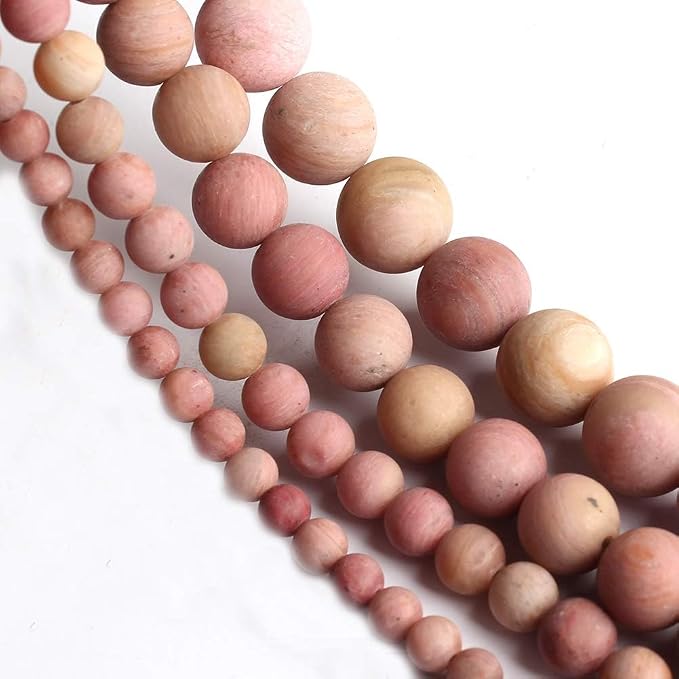10mm Matte Pink Rhodochrosite Bead, 15-Inch Matte Round Loose Stone Beads - Image 6