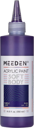 MEEDEN Soft Body Acrylic Paint: Purple Lake Matte Finish - 250ml/8.45oz Bulk by MEEDEN