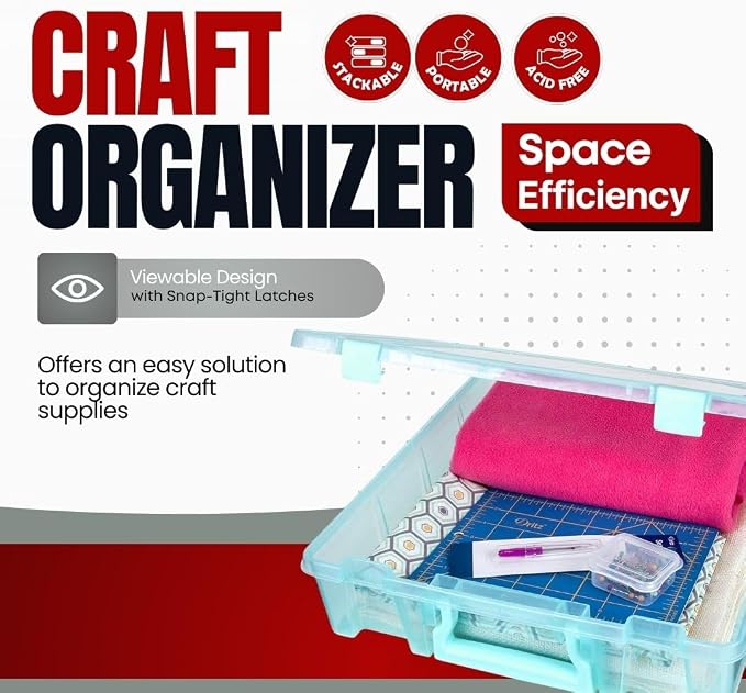 ArtBin 6955AA Super Satchel Compartment Box Clear Craft Organizer Storage Case - Image 3