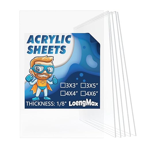 1/8" Thick Clear Acrylic Sheet 3" x 5" by LoengMax