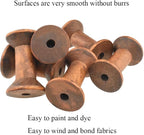 HAHIYO 2Inch/5cm 6PCs Light Brown Color Wood Spool - Image 5