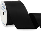Ribbli Black Double Faced Satin Wired Ribbon 2.5 Inch Christmas Ribbon by Ribbli