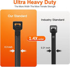 Zip Ties Heavy Duty 12 inch，V-Shaped Toothed Double Sided - Image 3