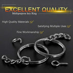 Swpeet 450Pcs 1" 25mm Gun-Black Key Chain Rings Kit, Including 150Pcs Keychain - Image 4