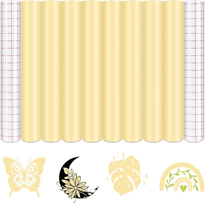Tintnut Boho Permanent Vinyl 8 Sheets 12x10in Corn Silk Adhesive Vinyl | Solid by Tintnut