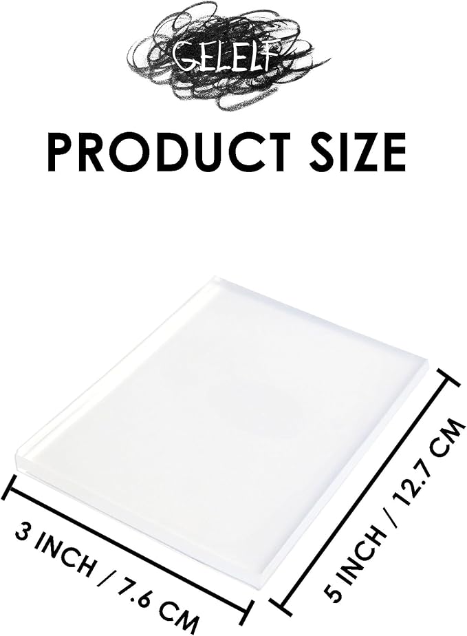 Upgraded Gel Printing Plate No Aging & Bubbling, Mini Size 3" x 5" Reusable Gel - Image 2