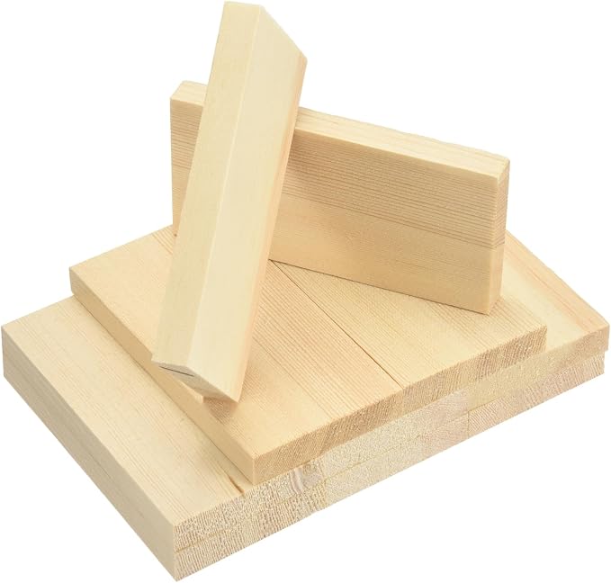 MECCANIXITY 10Pcs Wood Strips Slats, 3/8" x 2" x 4" Thin Wood Sticks Flat by MECCANIXITY
