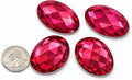 40x30mm Pink Fuchsia .NAT01 Large Flat Back Oval Acrylic Rhinestones Cosplay by Allstarco