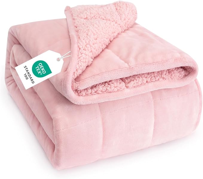 Topblan Sherpa Fleece Weighted Blanket 20lbs, Uniformed Color by Topblan