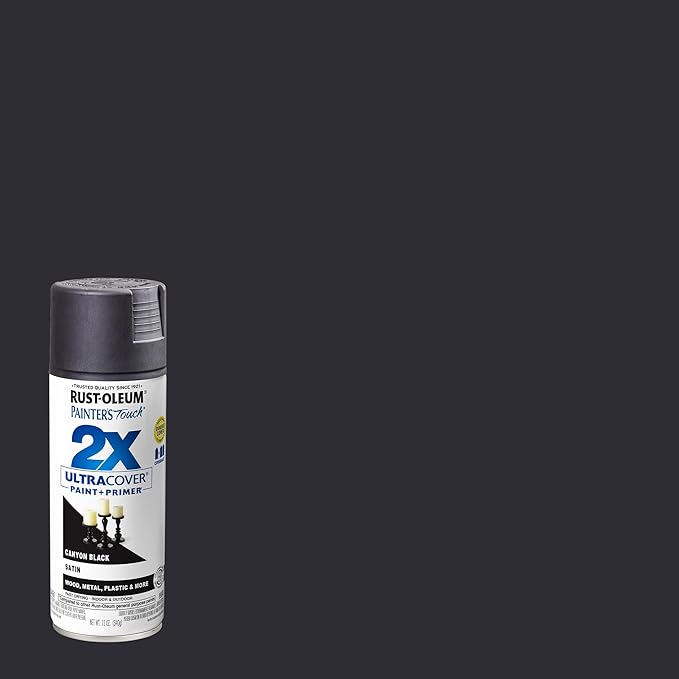Rust-Oleum Painter's Touch 2X Ultra Cover Spray Paint, Satin Canyon Black | - Image 2