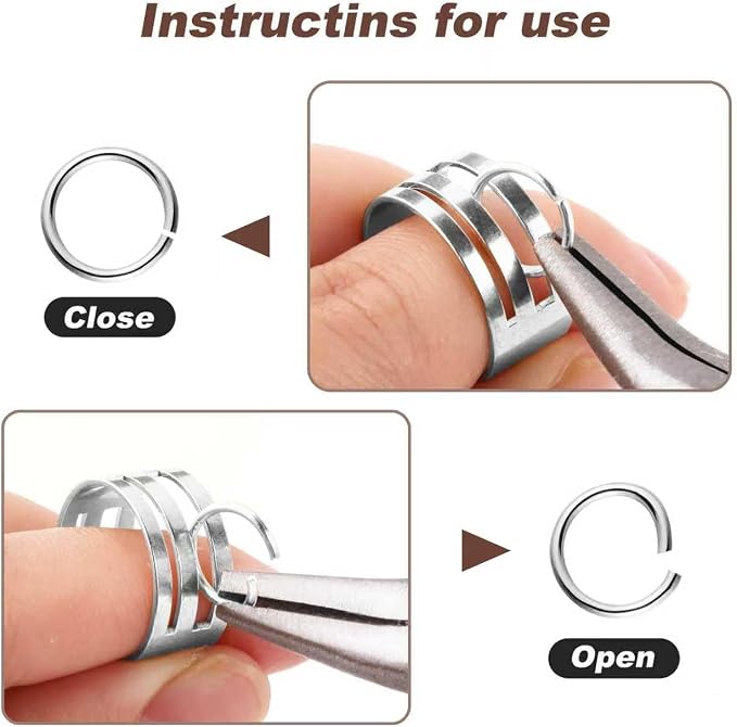 1200Pcs Silver with Pliers Jump Rings Jewelry Making Kit and Necklace Clasps - Image 5